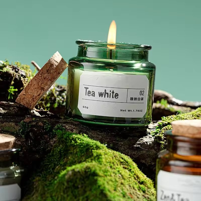 SINGHUA Luxury Aroma Scented Candles Gift Set Custom Label Glass Jar with Beeswax Pillar Shape Matching Gift Bag