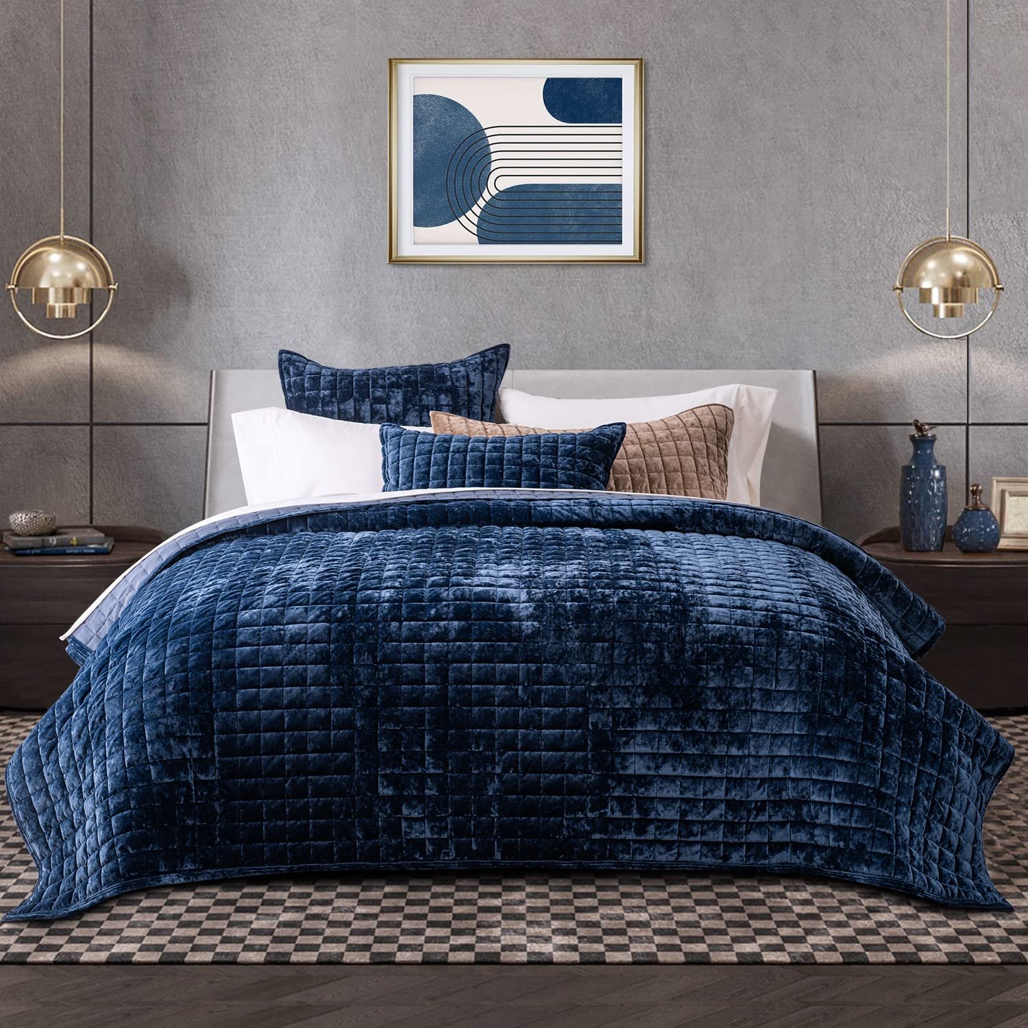 All Season Oversized Bedspread Coverlet Quilted Bedding Set With 2 Matching Pillow Shams