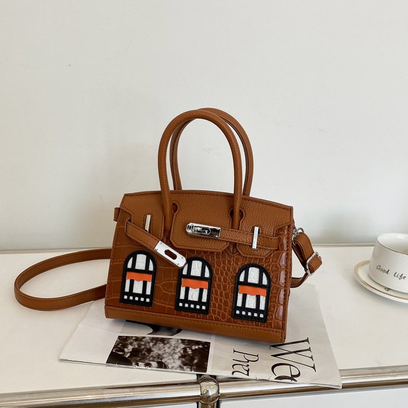 Women's High-End Luxury All-Match Handbag PU Crossbody Shoulder Bag with Zip Closure Large Capacity for Foreign Trade