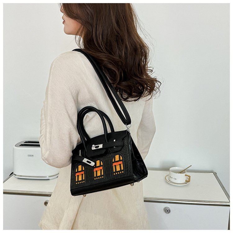 Women's High-End Luxury All-Match Handbag PU Crossbody Shoulder Bag with Zip Closure Large Capacity for Foreign Trade