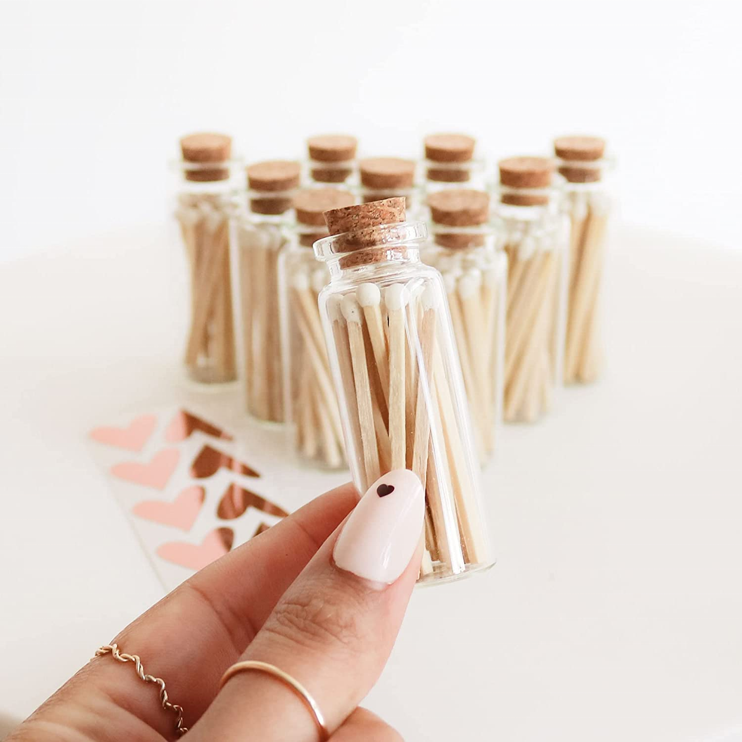 Customized Glass Bottle Matches colorful Head Wooden Matchsticks For Candle Jar