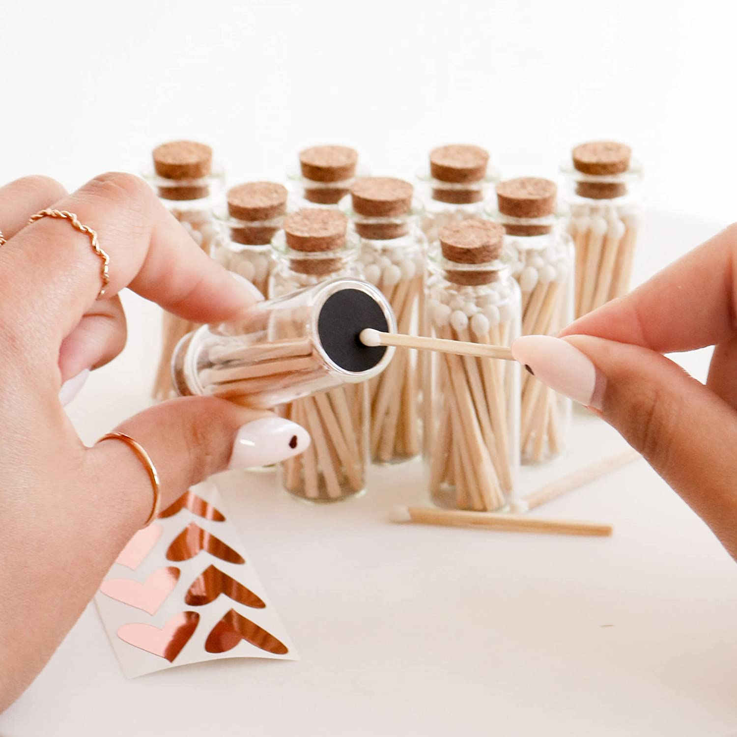 Customized Glass Bottle Matches colorful Head Wooden Matchsticks For Candle Jar