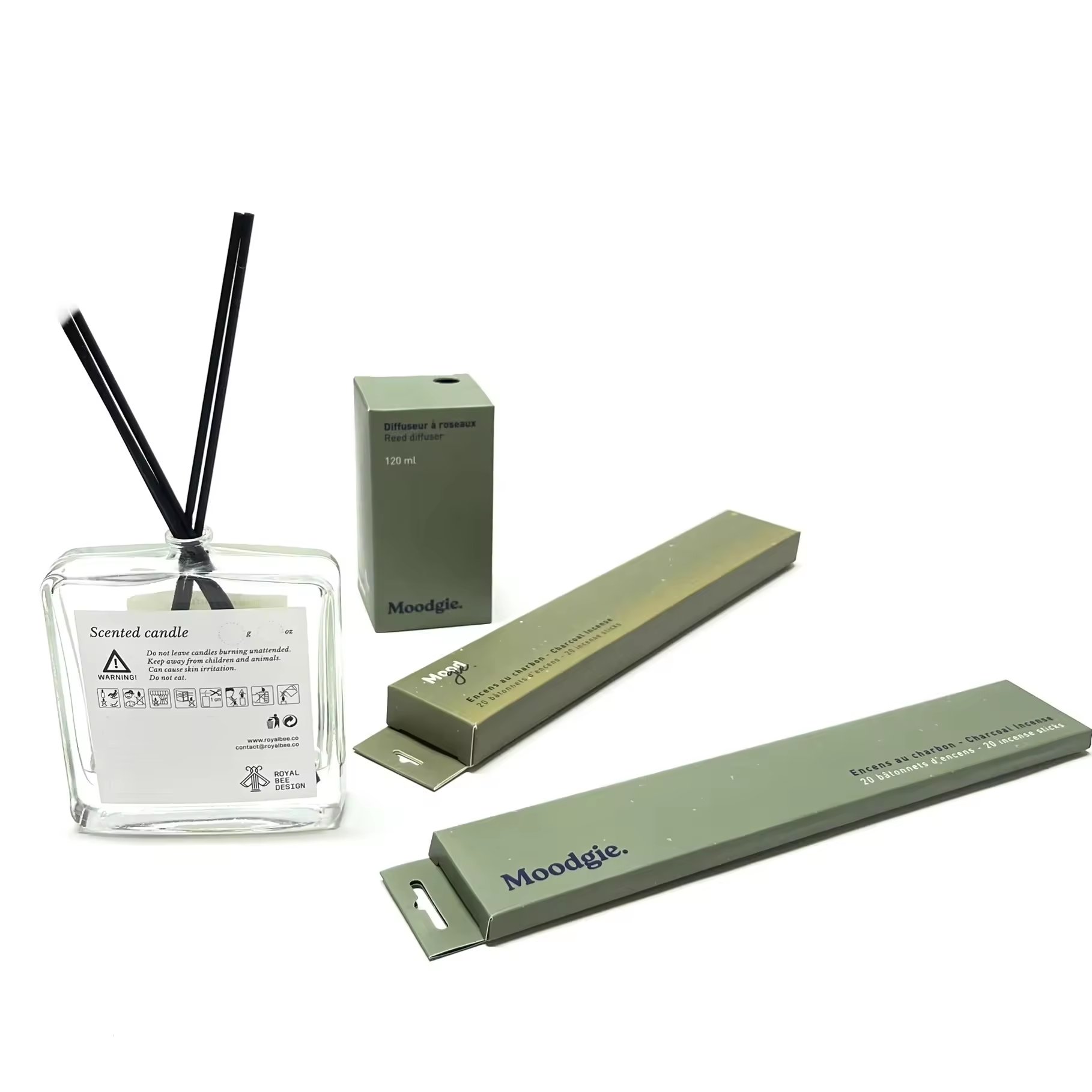 Custom Reed Diffuser Envelope Incense Packaging Emboss With UV And Black Paper Envelope For reed diffusers