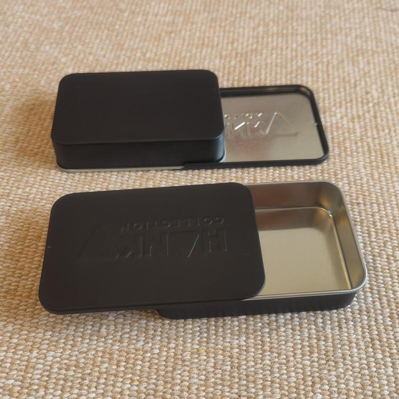 Custom Printed Rectangle Black Metal Case Mint Gift Packaging Tin Sliding Box 90x60x21