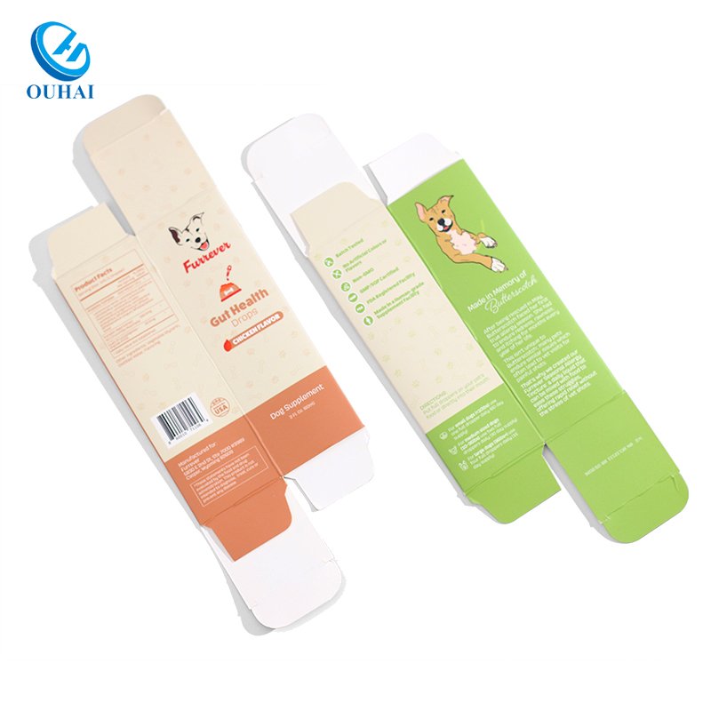 Custom 175g One-Side Coated Paper Straight Tuck End Box Pet Nutritious Supplementary Packaging Paper Box for Dog or Cat
