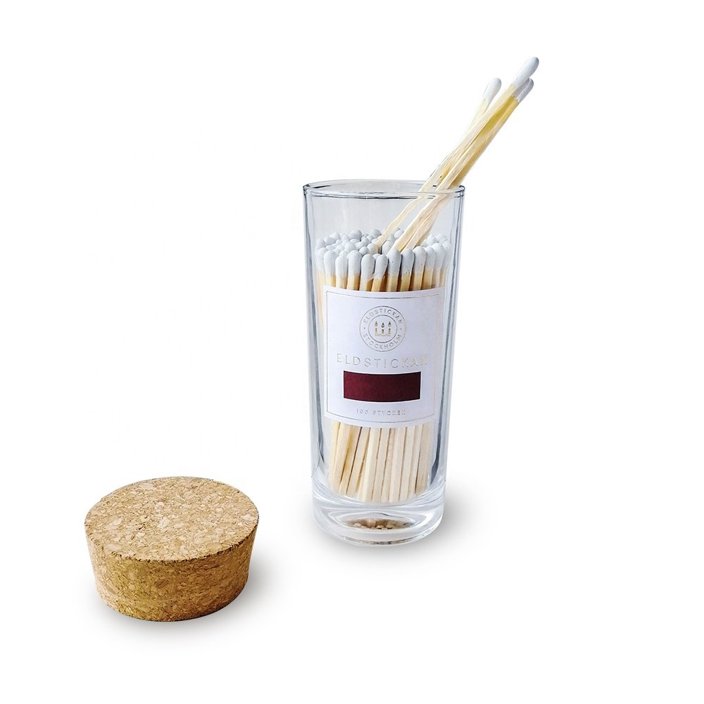 hot selling long kitchen wooden personalized bulk tall safety matches with jar