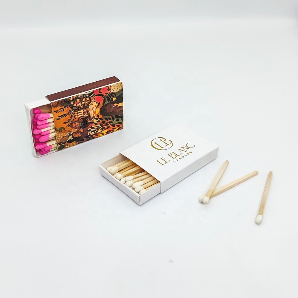 Safety small box matches with logo custom box stick for hotel home colorful luxury candle matches