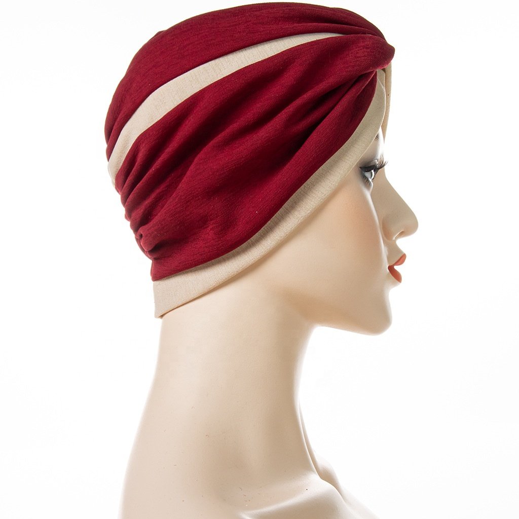 WD-A1310 Newest Fashion All-Match Mercerized High Elastic Ethnic Cross Forehead Turban Cap Cotton Modal Base Turban Cap