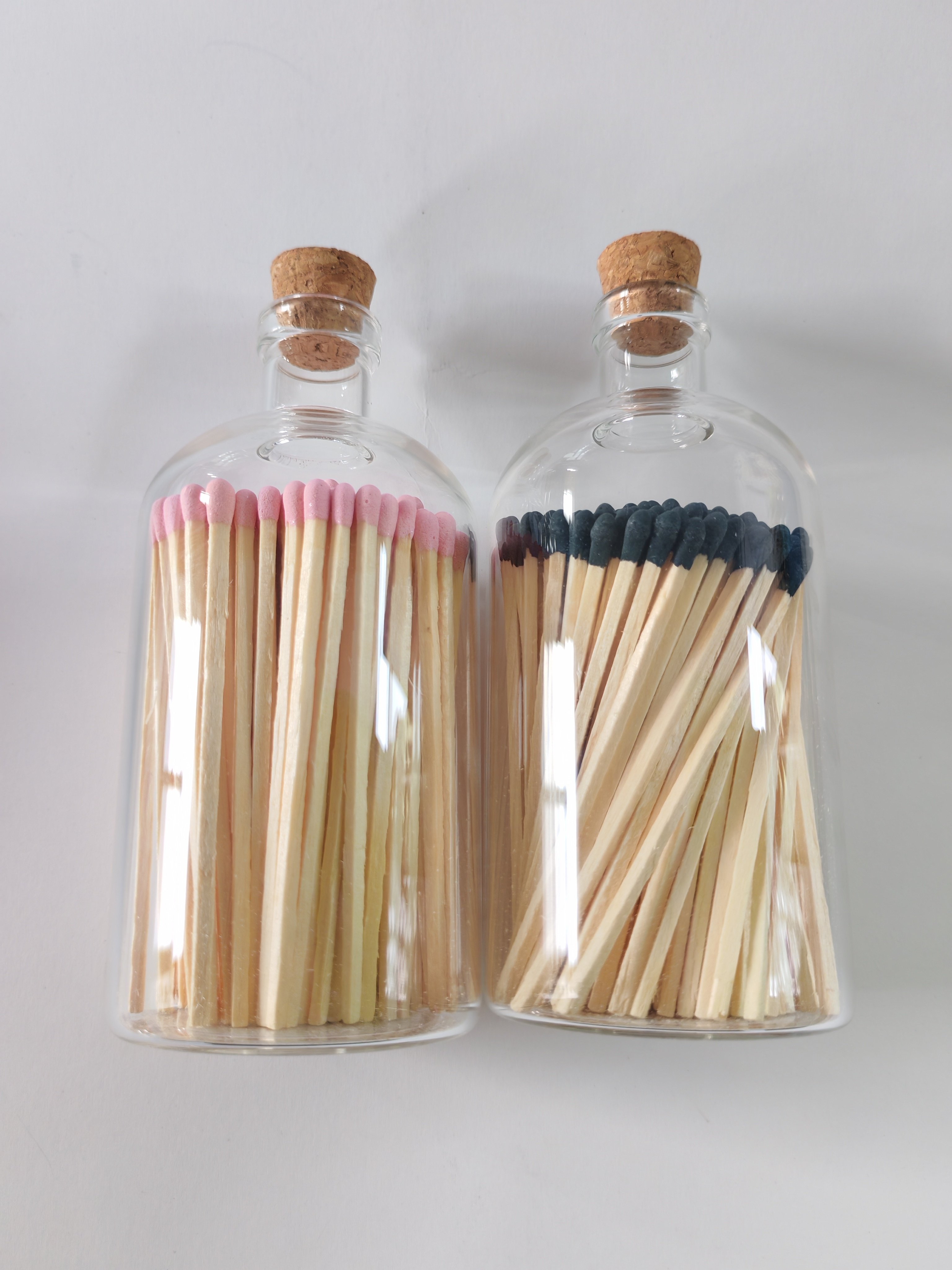 wholesale price customize safety matches in glass jar luxury holder colorful wooden matches in glass jar