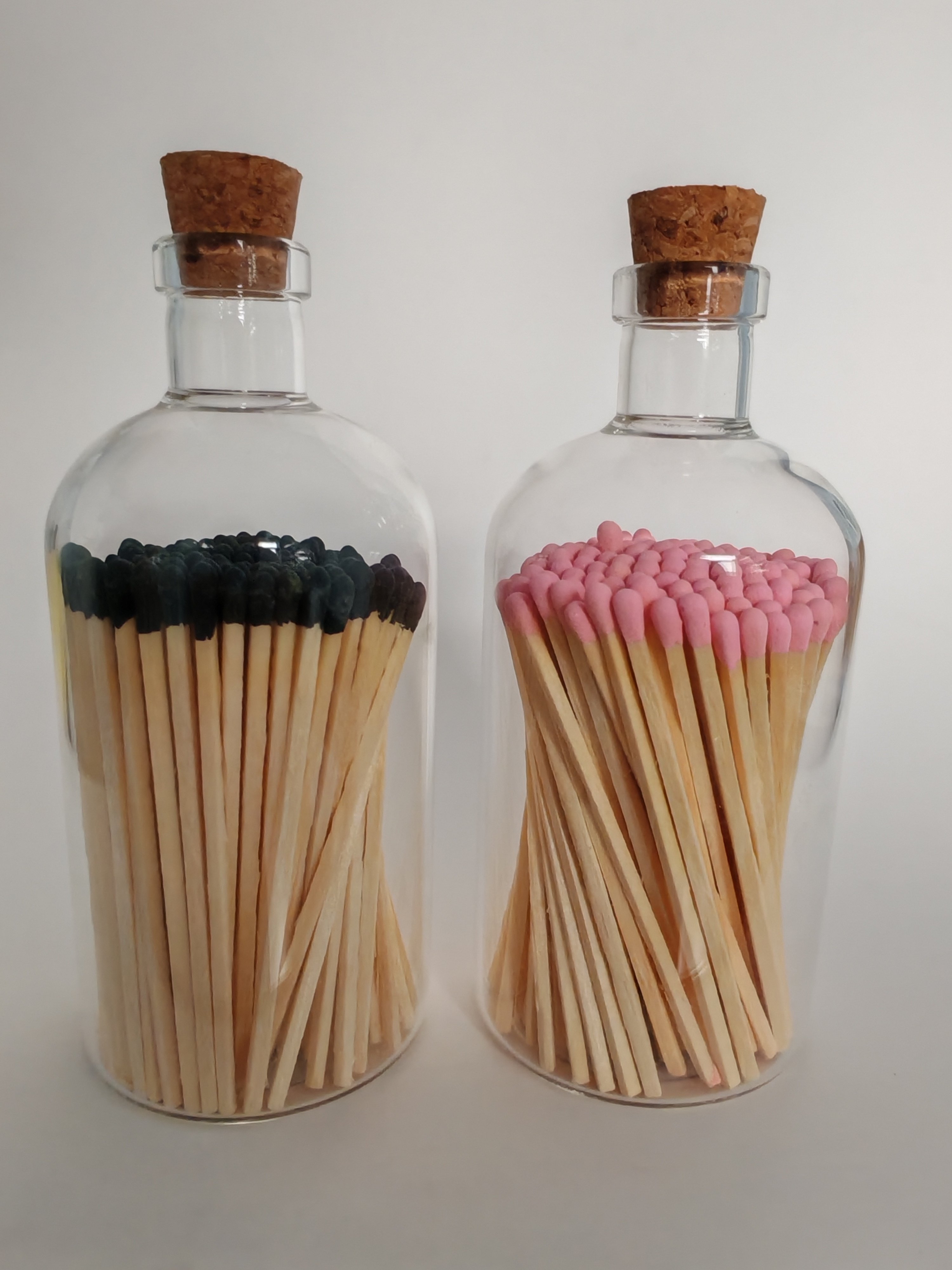wholesale price customize safety matches in glass jar luxury holder colorful wooden matches in glass jar