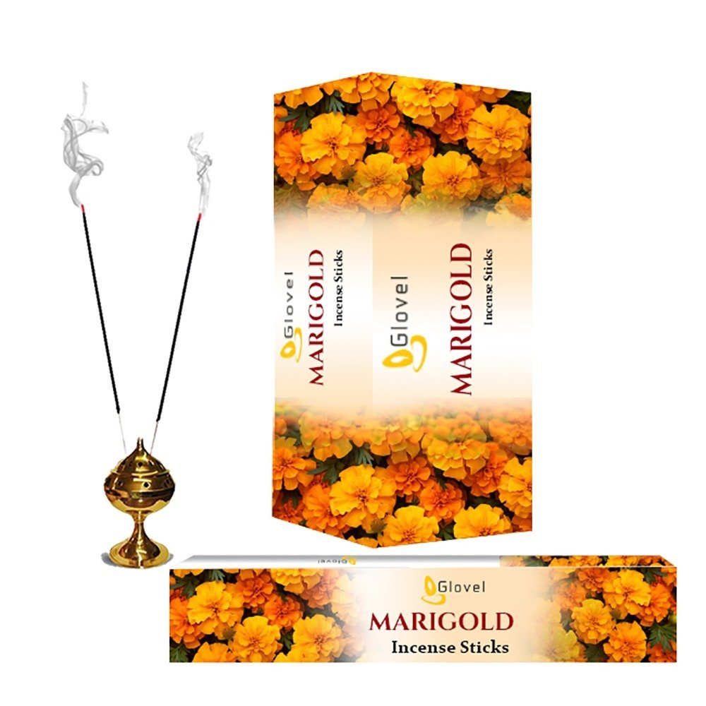 Best Exporter Bulk Purchase Marigold Premium 9-inch Incense Sticks in Square Box Prayer Essentials from India
