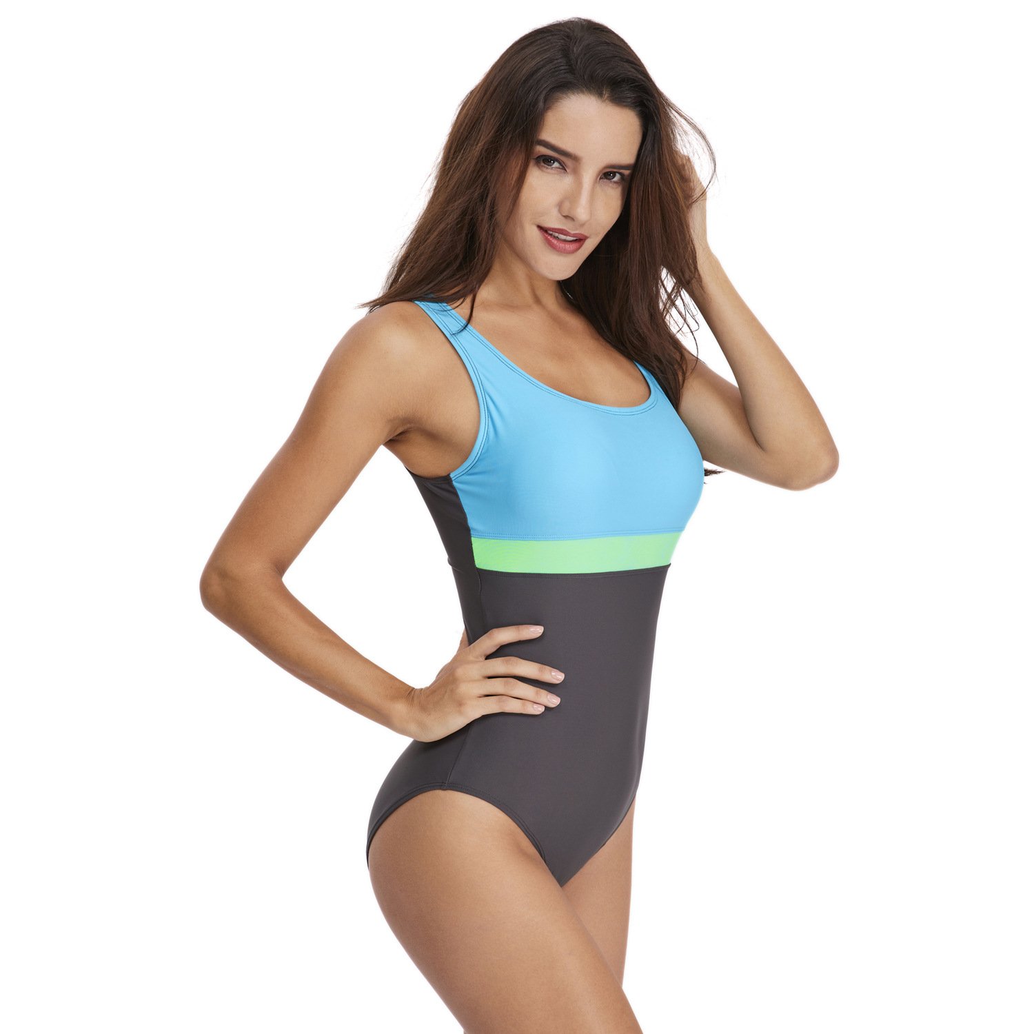 2023 New Designs Wholesale Fitness Swimwear for Women Color Matching One piece Swimsuit