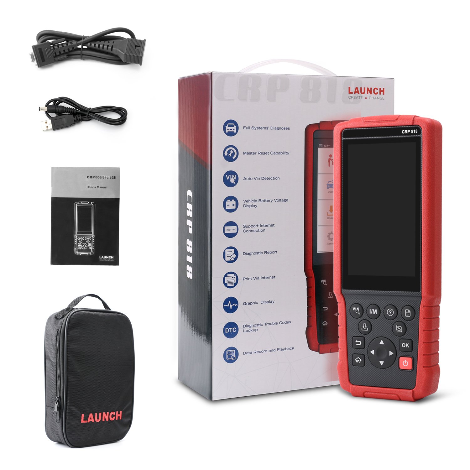 2023 Newest Launch CRP818 Full-System OBD2 Diagnostic ToolWith Service Functions