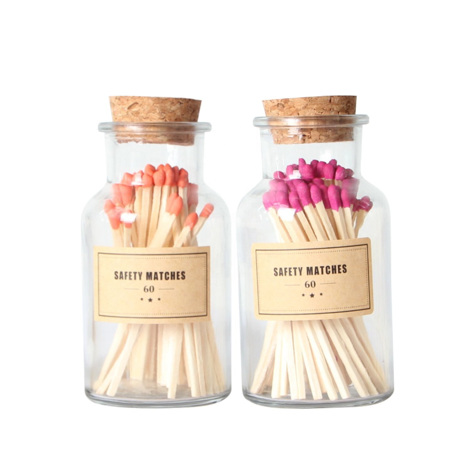 New Custom Colorful 40 ml Match Sticks In Glass Jar Bottle Matches In Matches