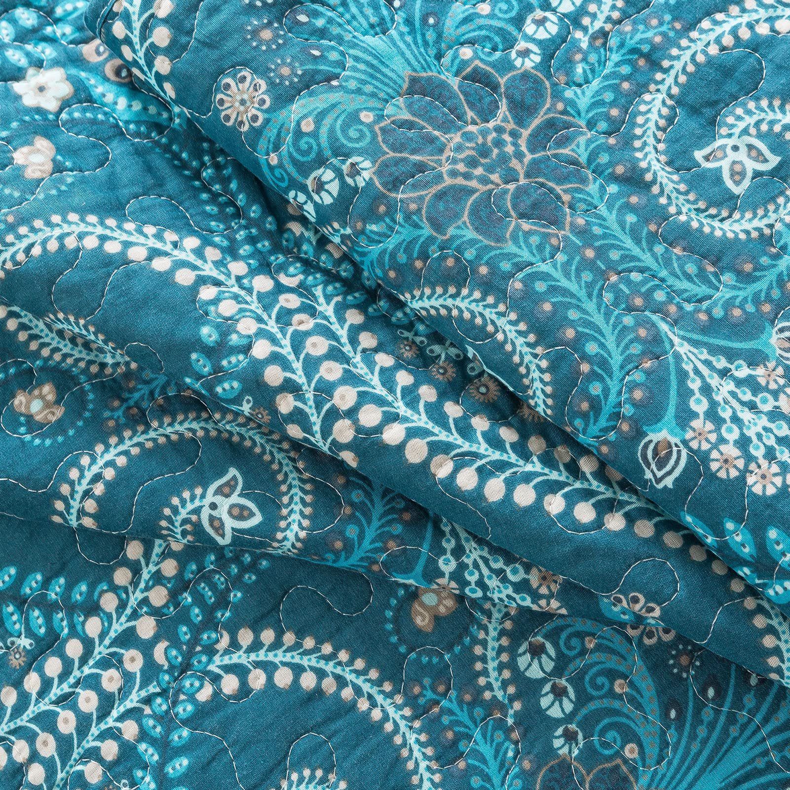 Microfiber Quilts Reversible Bedspreads Patchwork Coverlets Floral Bedding Set All Season Quilts