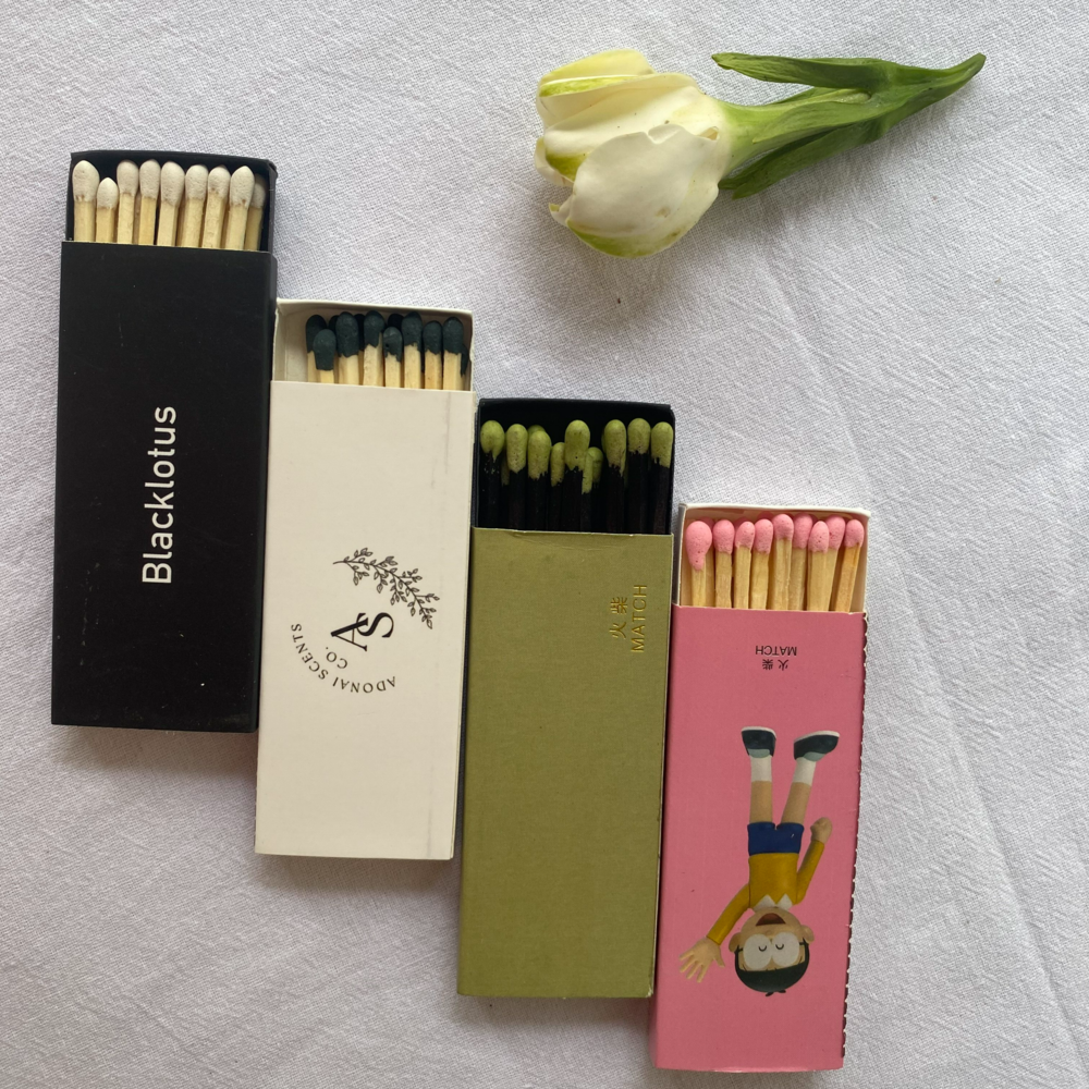 marketing gift customize matches box advertising bulk gift away matches black white red yellow pink blue matches