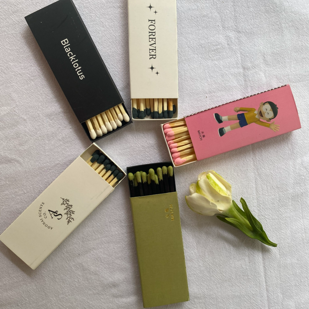 marketing gift customize matches box advertising bulk gift away matches black white red yellow pink blue matches