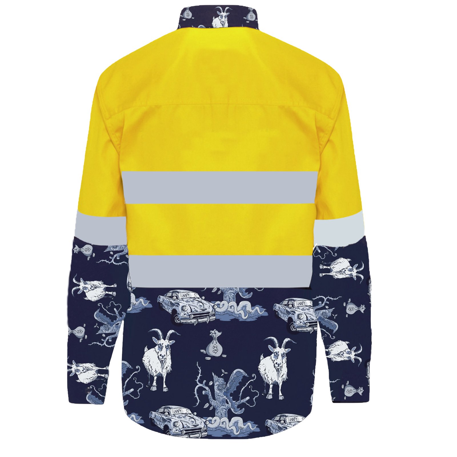 Men Fashion Reflective Road Safety Color Matching Printing Cotton or Polyester Shirt