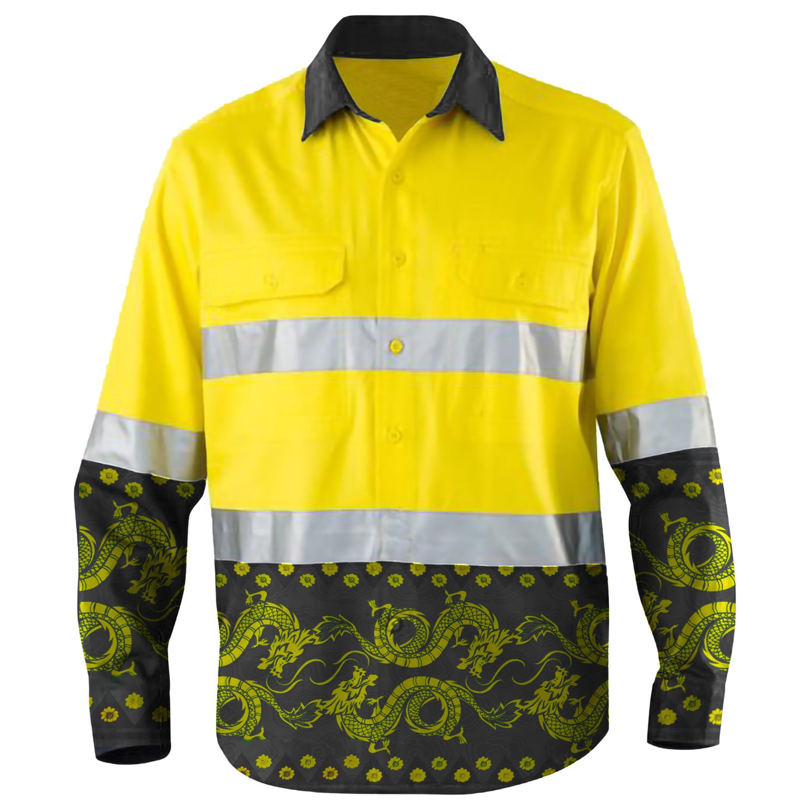 Men Fashion Reflective Road Safety Color Matching Printing Cotton or Polyester Shirt