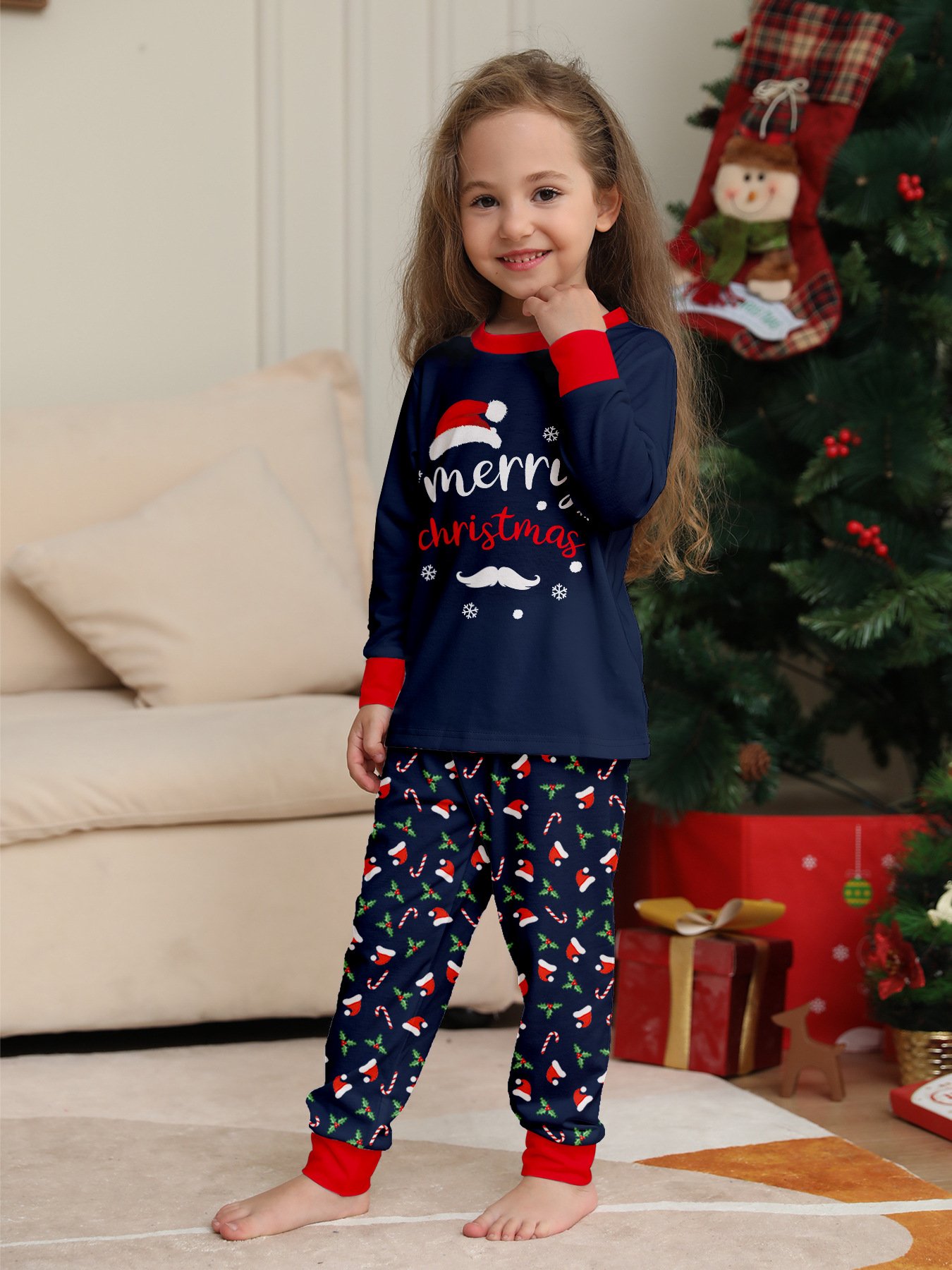 New Arrivals Matching Pajama Set Christmas Pyjamas Family Holiday Long Sleeve Sleepwear Large Size Pyjamas Women Sleepwear