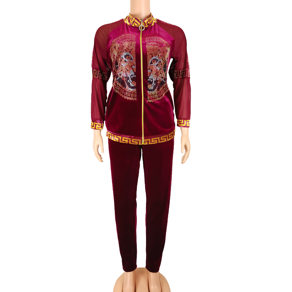 African Easy Matching Set Commute Tiger Printing Women Sportswear Casual Plus Size Tracksuit Sweatsuit Women Set