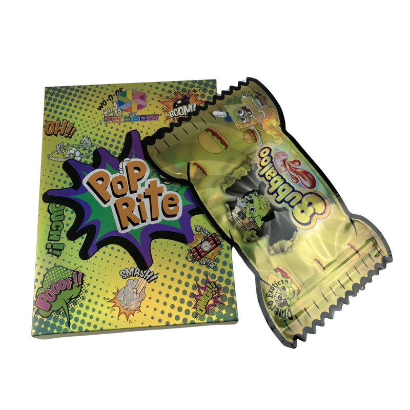 Custom 3.5g Cereal Foldable Boxes With Child Resistant Die Cut Mylar Gummy Cookie Candy Packaging Zipper Bags