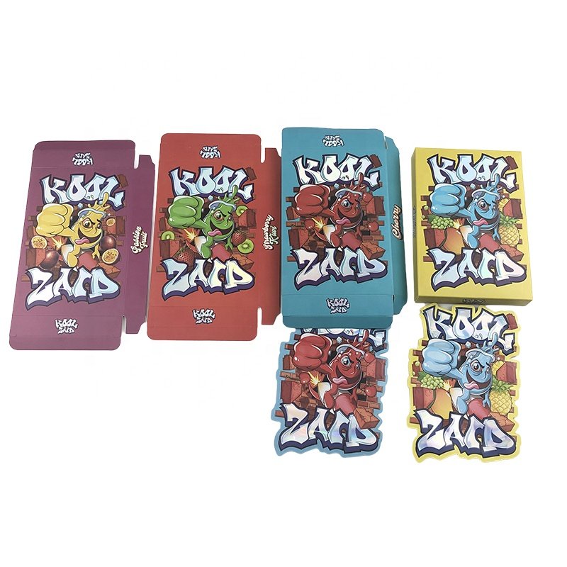 Custom 3.5g Cereal Foldable Boxes With Child Resistant Die Cut Mylar Gummy Cookie Candy Packaging Zipper Bags