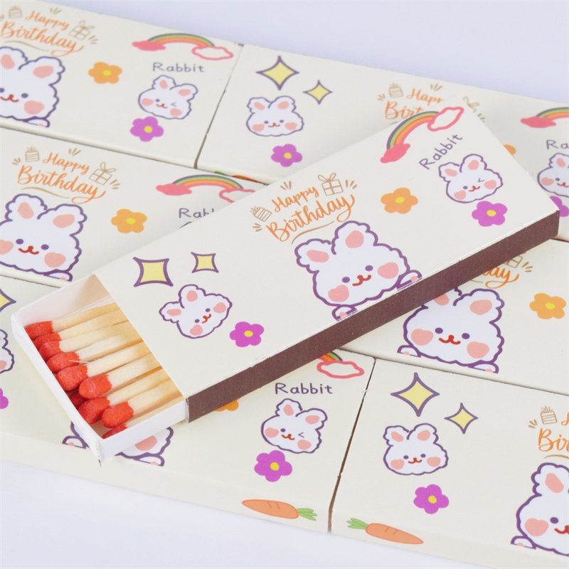 Stick matches, customized safety match boxes, and match colors can be customized
