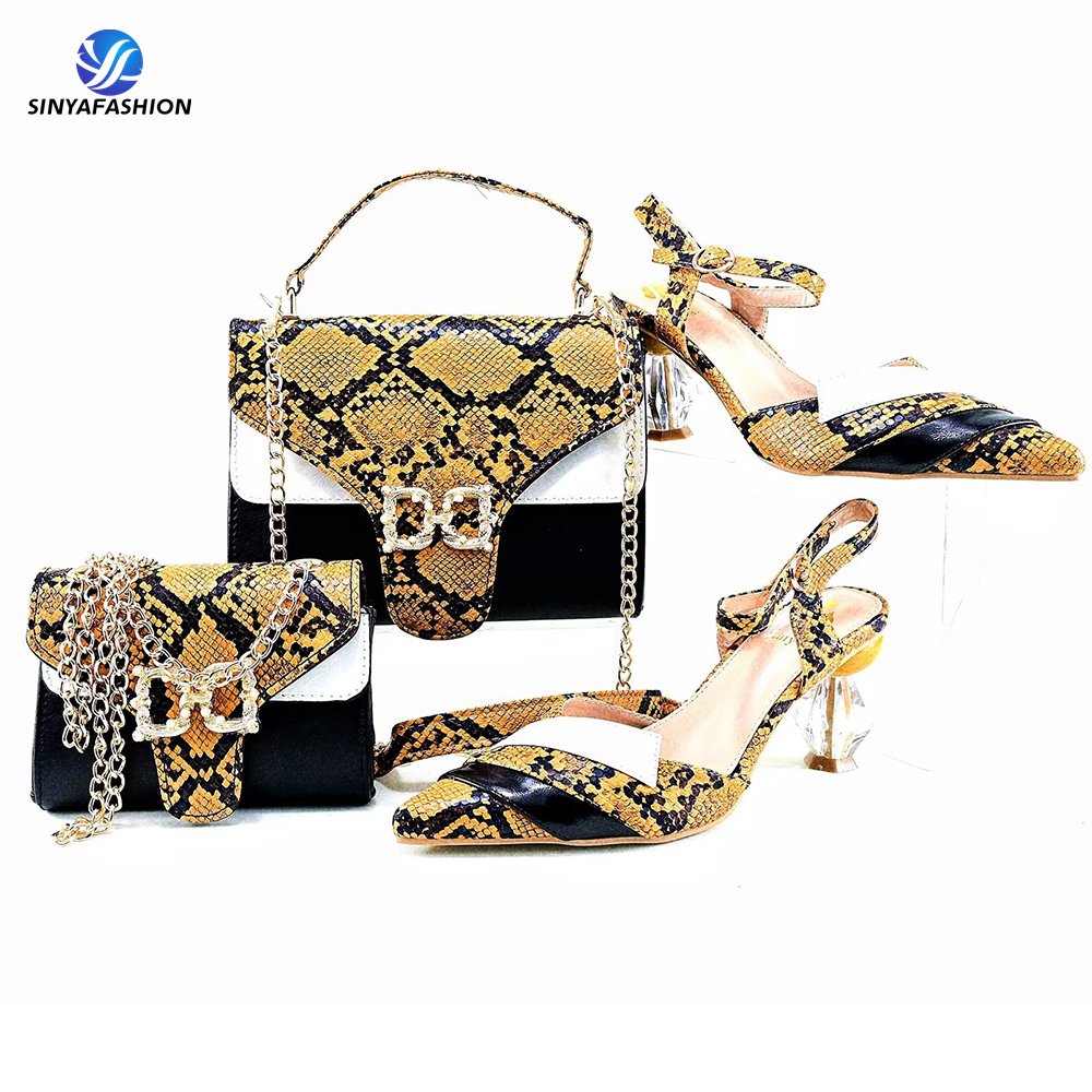 wholesale Sinya High Quality Wholesale High Heels Shoes With Matching Handbags Women Party Shoe And Bag Set For African Women