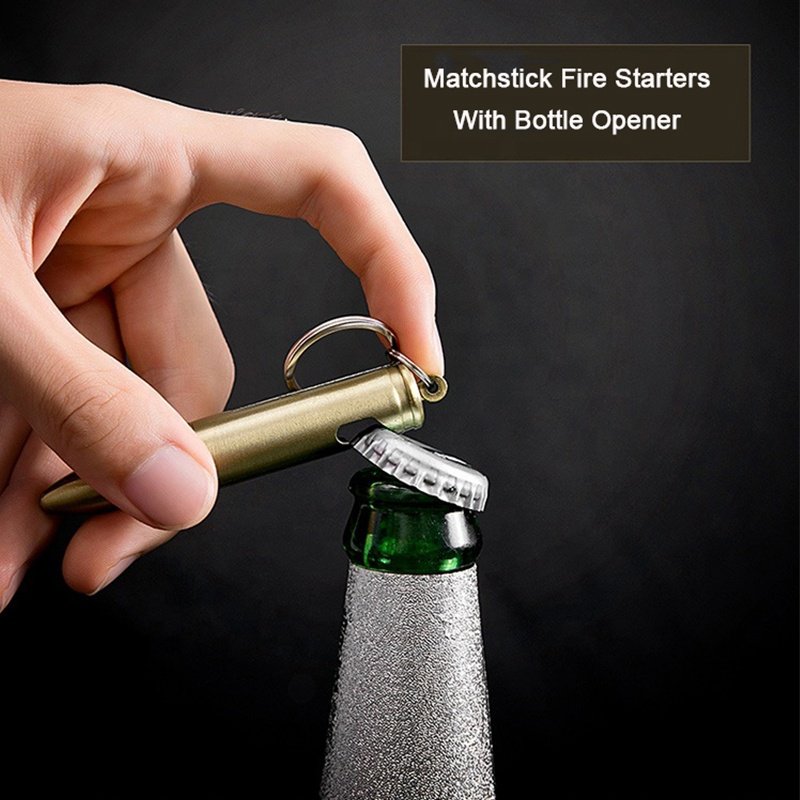 New Fashion Multiple Permanent Match Lighter Keychain Matchstick Fire Starters With Opener