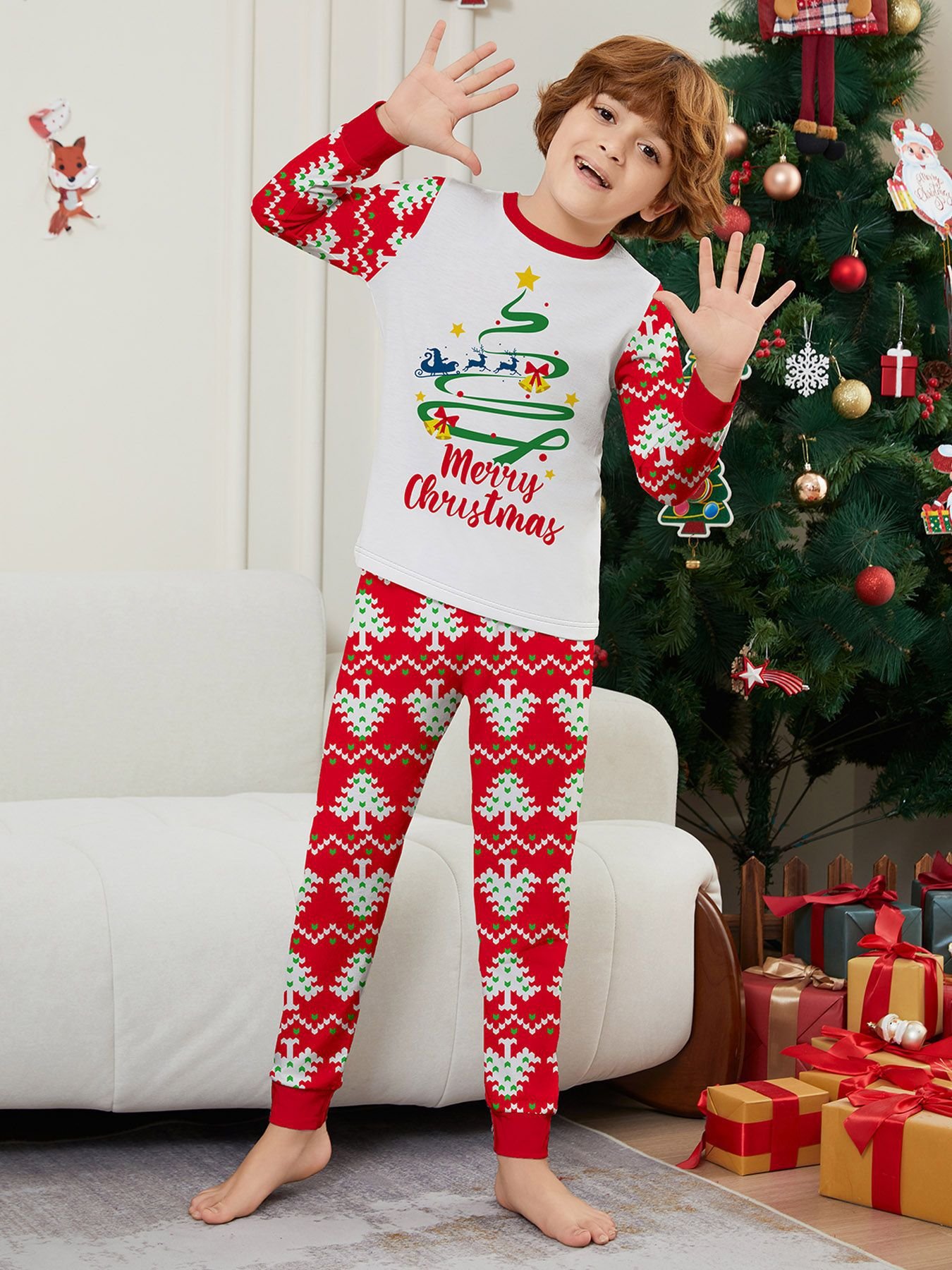 New 2024 New Pjs Christmas Pyjamas Sets Custom Print Adult Onesie cotton Kids Baby Clothes Matching Family Christmas Pajamas