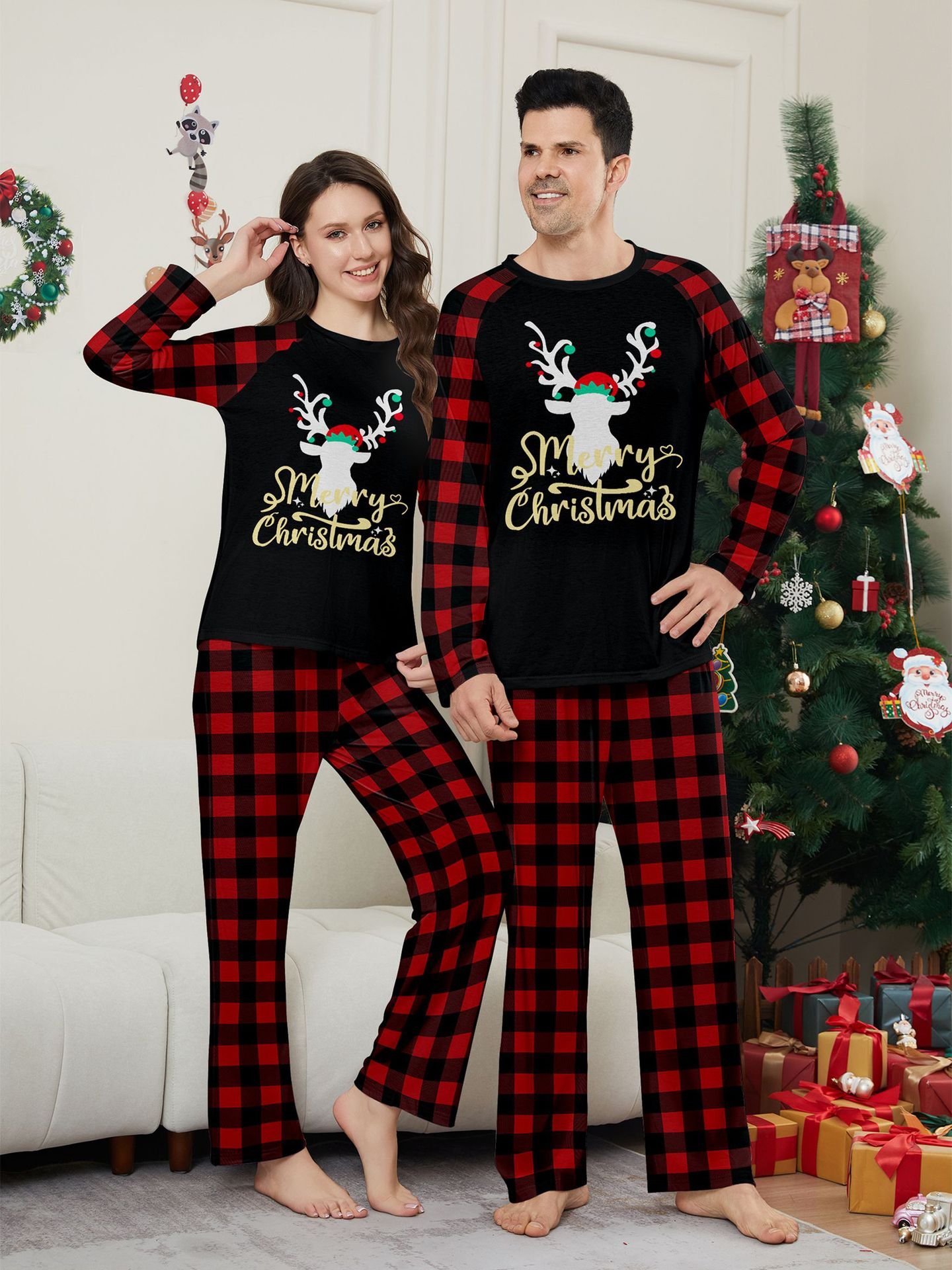 In stocks New Christmas Clothes 2024 Pyjamas Family Matching Christmas Pajamas Sets