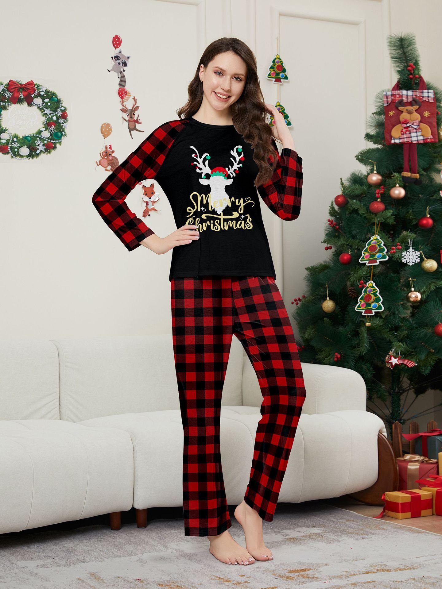 In stocks New Christmas Clothes 2024 Pyjamas Family Matching Christmas Pajamas Sets