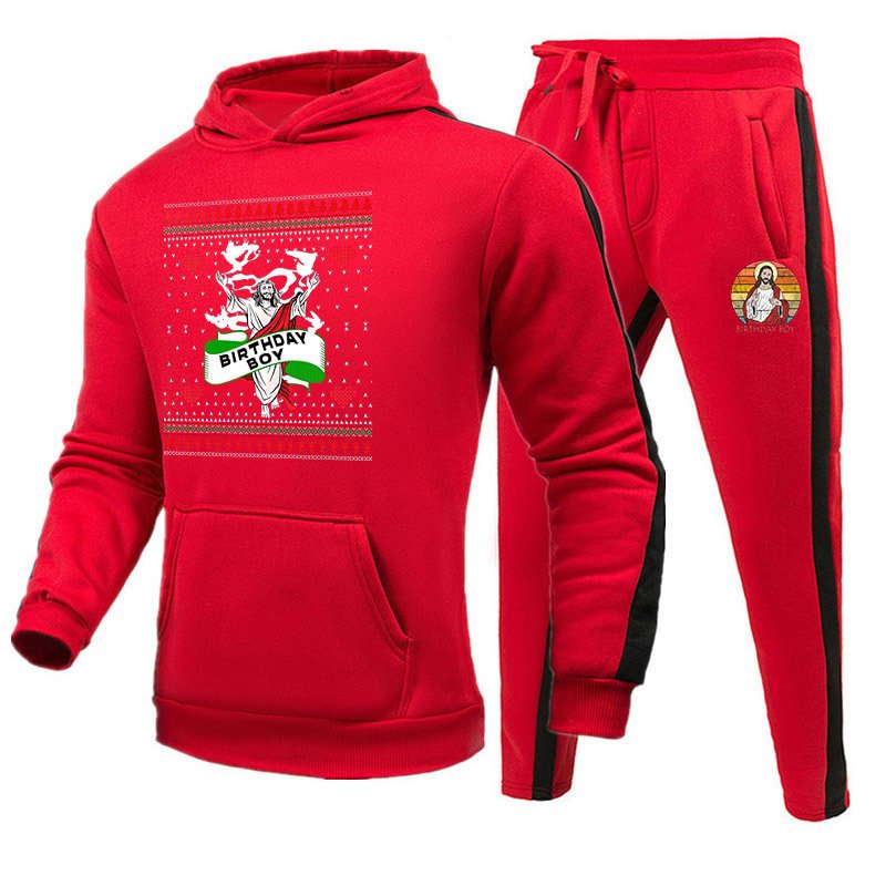 Fluffy warm mix and match Christmas athleisure suit Ready to Ship