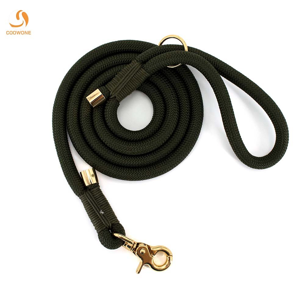 Hands Free Strong Rope Dog Leash With Matching Velvet Dog Bag Dispenser Dog Lead Slip Leash Pet Training