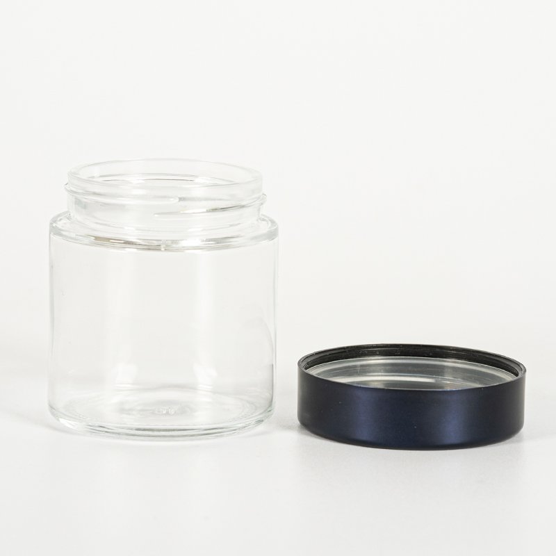 2oz 3oz 4oz 5oz Full-color Printing Rounded Glass Jar with Child-Resistant Smooth Flat Cap