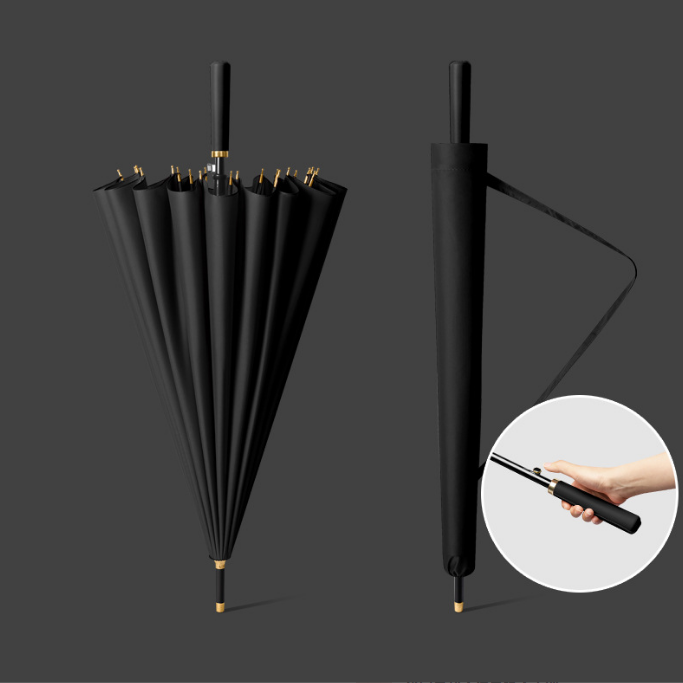 Sell Well New Type 24 Bone Straight Automatic Color Matching Handle Deluxe Light Luxury Umbrella
