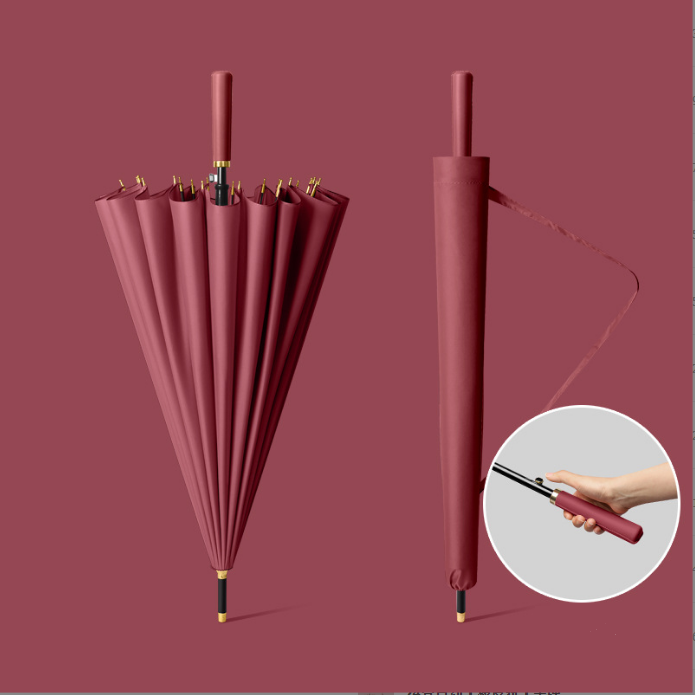 Sell Well New Type 24 Bone Straight Automatic Color Matching Handle Deluxe Light Luxury Umbrella