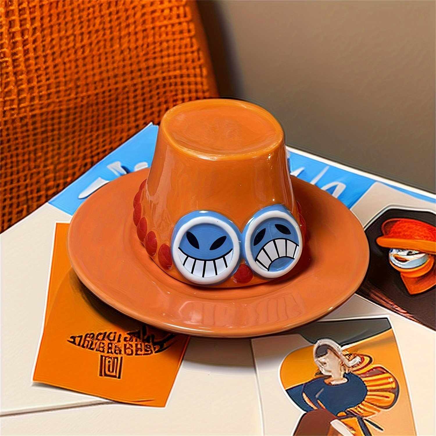 One Piece Ceramic Coffee Cups and Saucers Set Microwave Safe Perfect Gift for Him Her on Christmas Easter Halloween