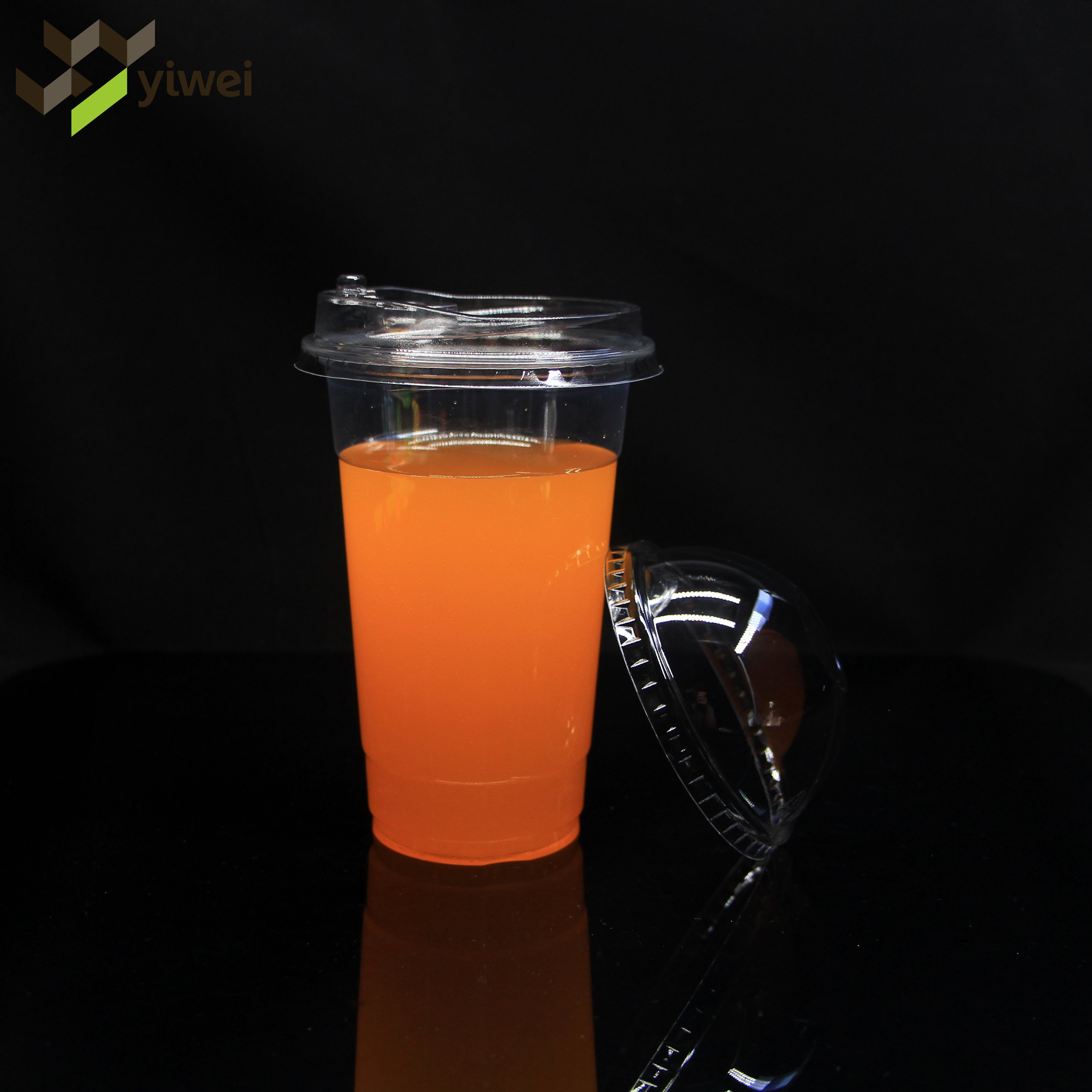 Wholesale 95mm PET Clear Plastic Drinking Cups Matching 2oz 4oz Inner Portion Cups With Dome Lids and flat lids
