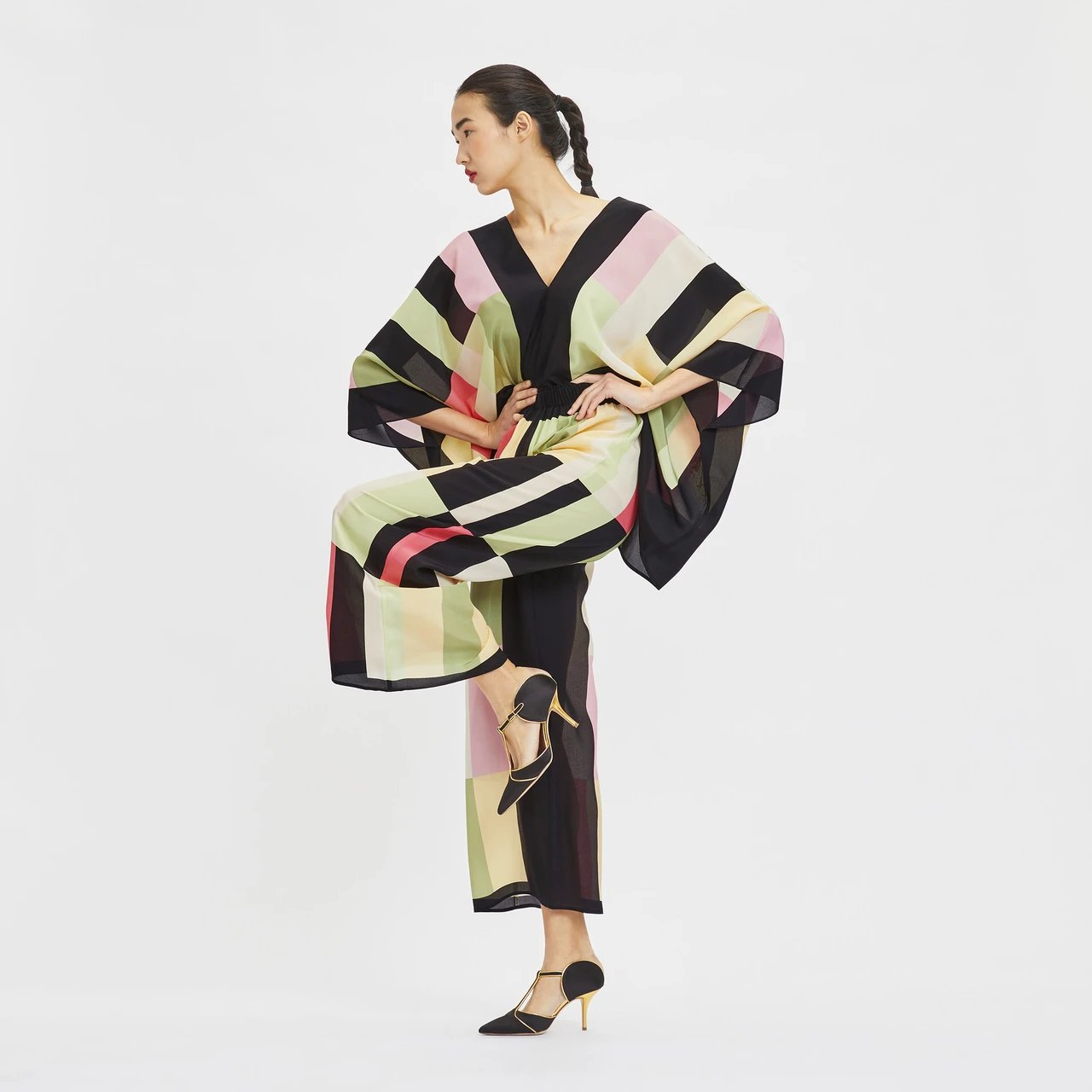 Silk Crepe Printed Coord Sets for Modest Women Casual Matching TwoPiece Set and Sleepwear Dress