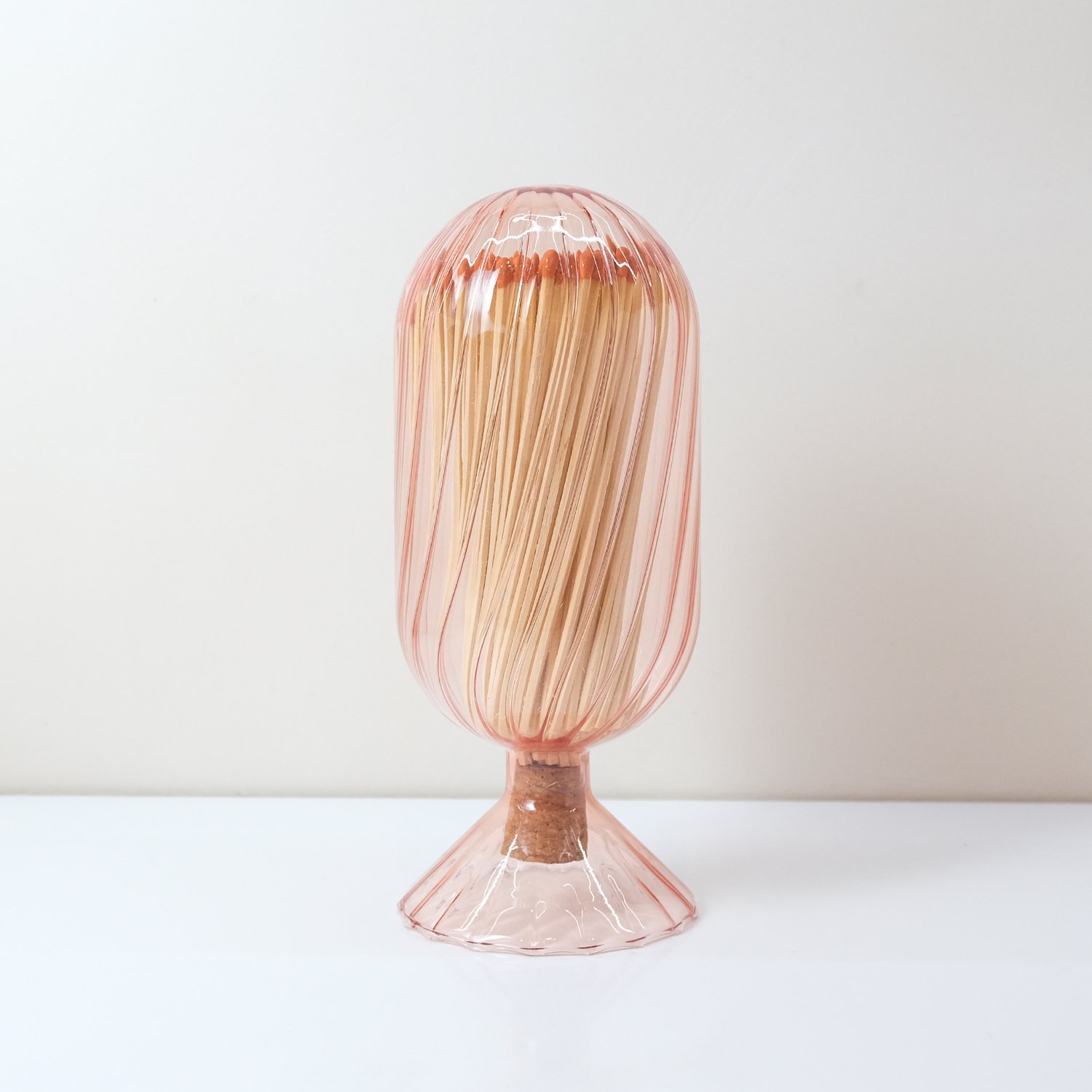Wholesale Customized Match Decorative Custom Logo Wooden Stick Cloche Glass holder Bottle Of colored Matches strike