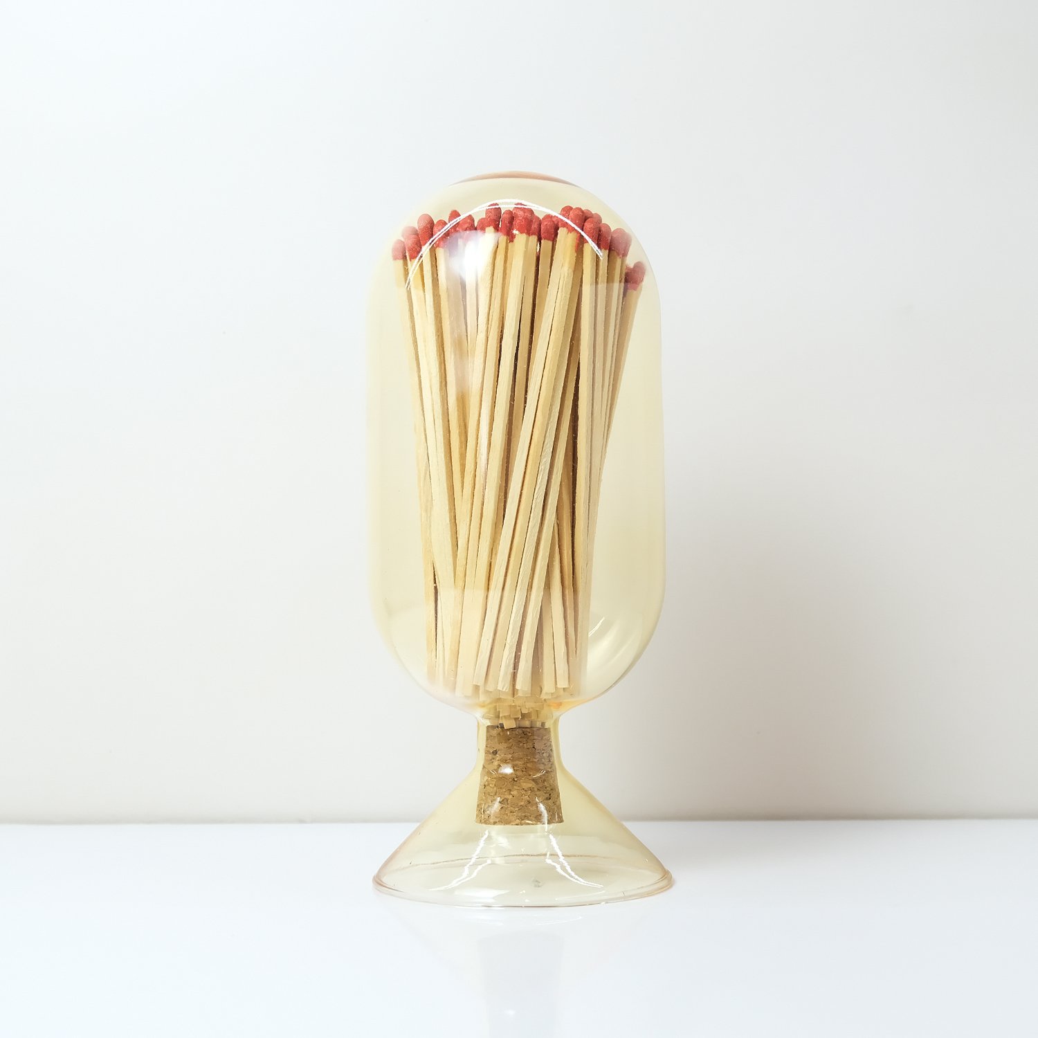 Wholesale Customized Match Decorative Custom Logo Wooden Stick Cloche Glass holder Bottle Of colored Matches strike