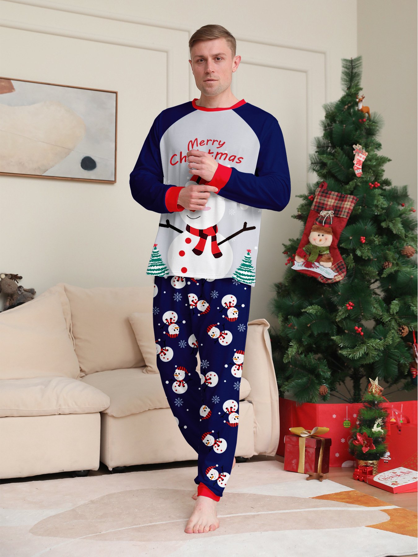 2024 New Arrivals Hot Sale Christmas Family Pajamas Long Sleeve Loungewear Family matching outfits for Kids Night Pyjamas