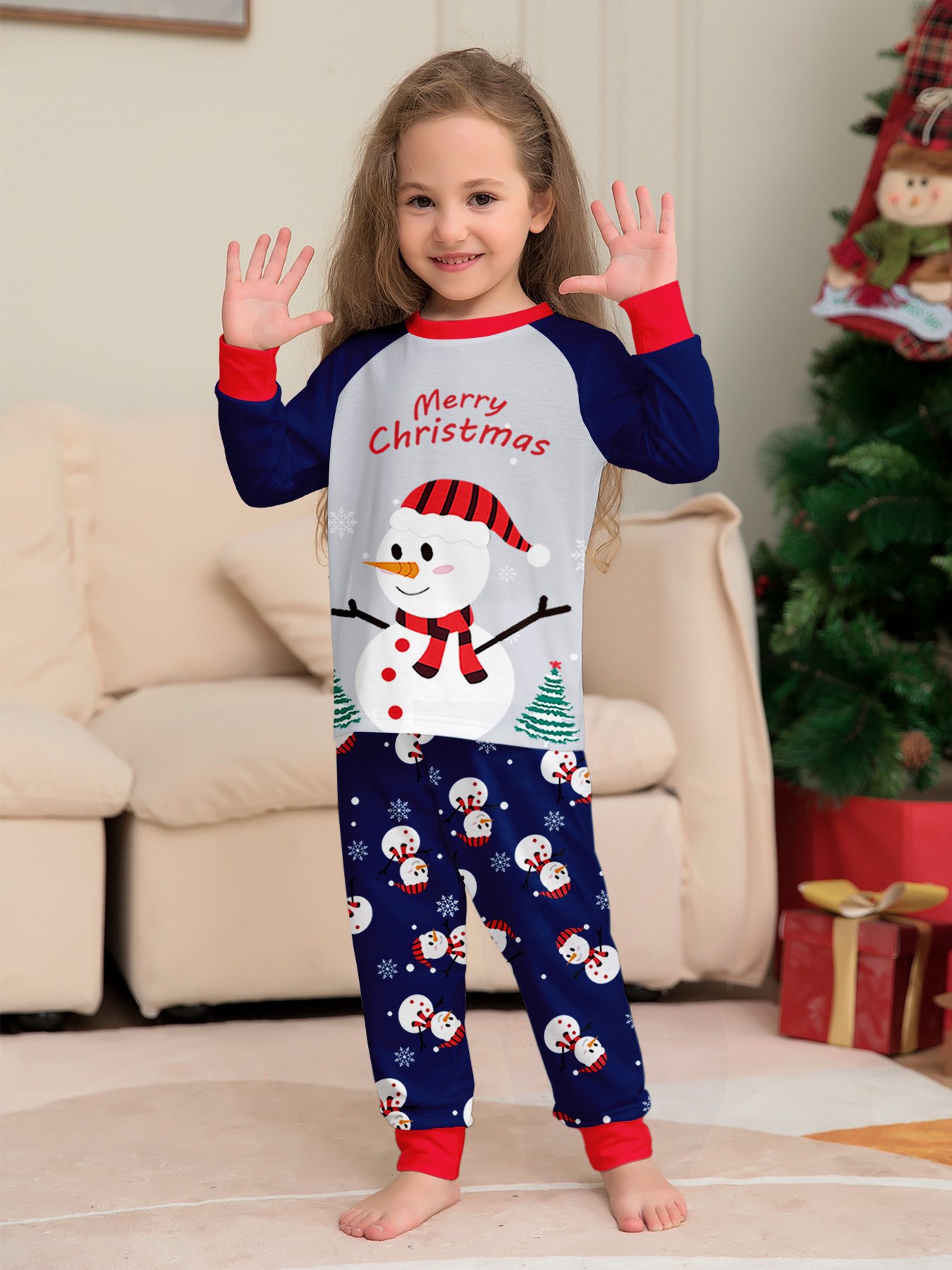 2024 New Arrivals Hot Sale Christmas Family Pajamas Long Sleeve Loungewear Family matching outfits for Kids Night Pyjamas