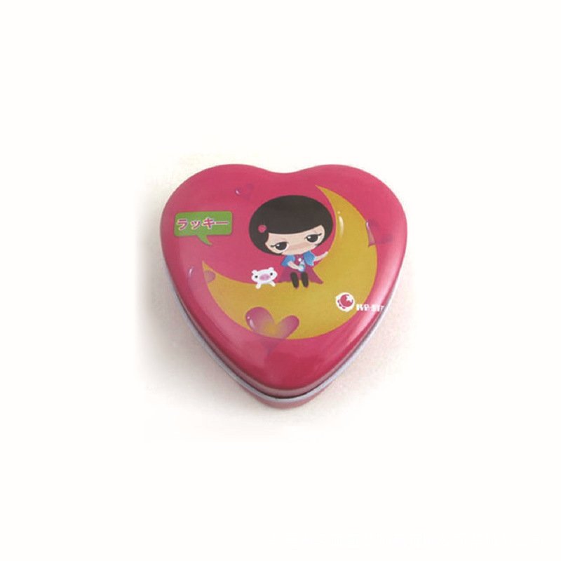 good quality full cover rigid boxes with a separate lid and bas heart shaped lip balm match for wedding metal packaging tin box
