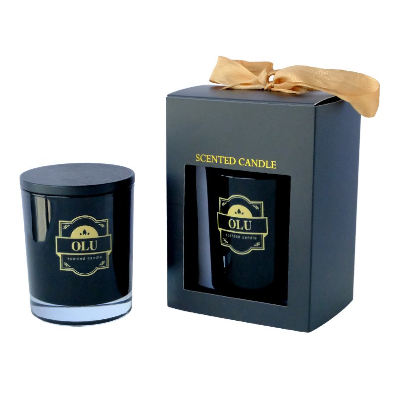 wholesale match sticks jar black white glass empty luxury glass candle jars with lids and boxes