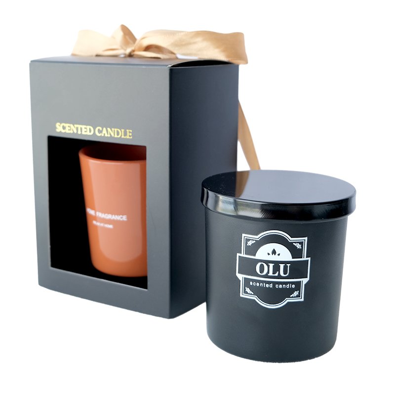 wholesale match sticks jar black white glass empty luxury glass candle jars with lids and boxes
