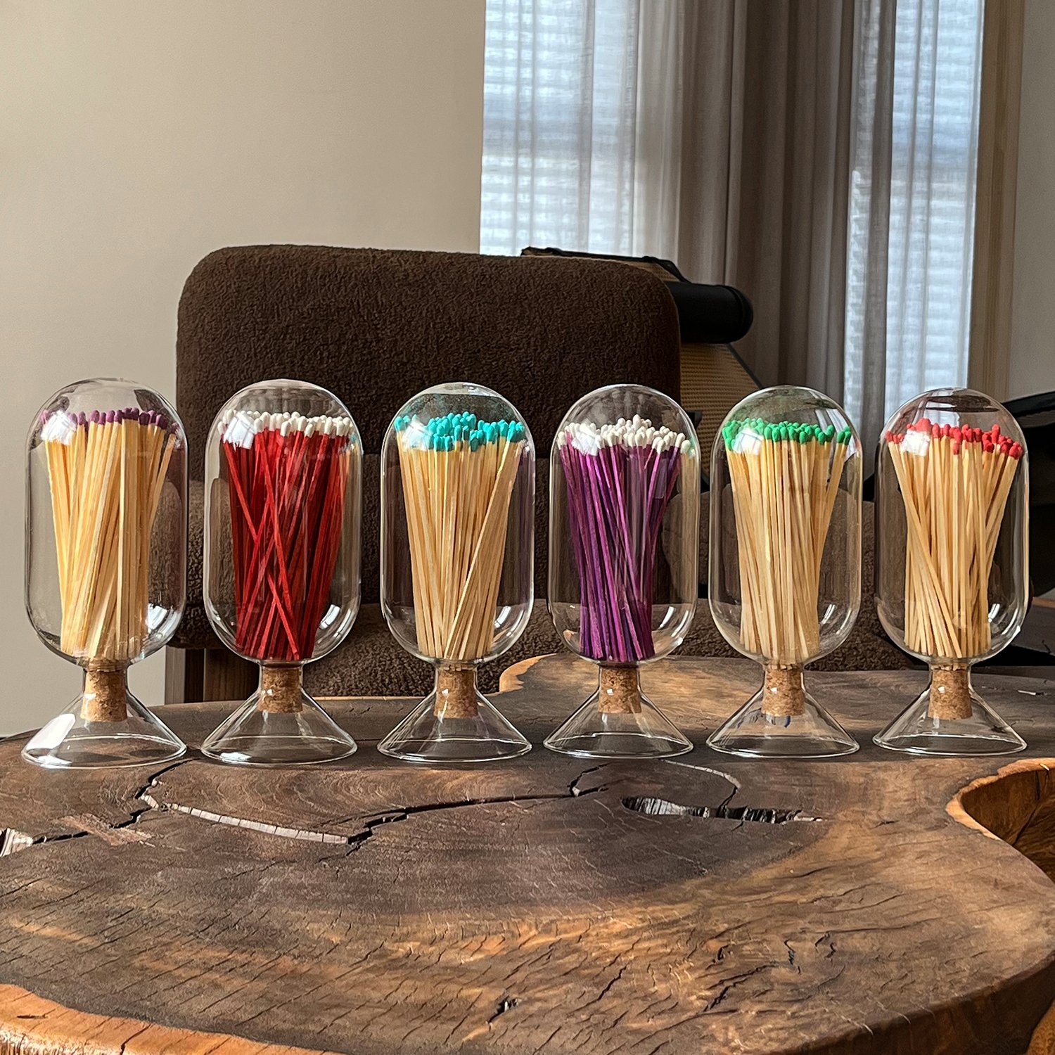 Hot Sale Customized Match Decorative Custom Logo glass matches Glass Bottle Of colored matches