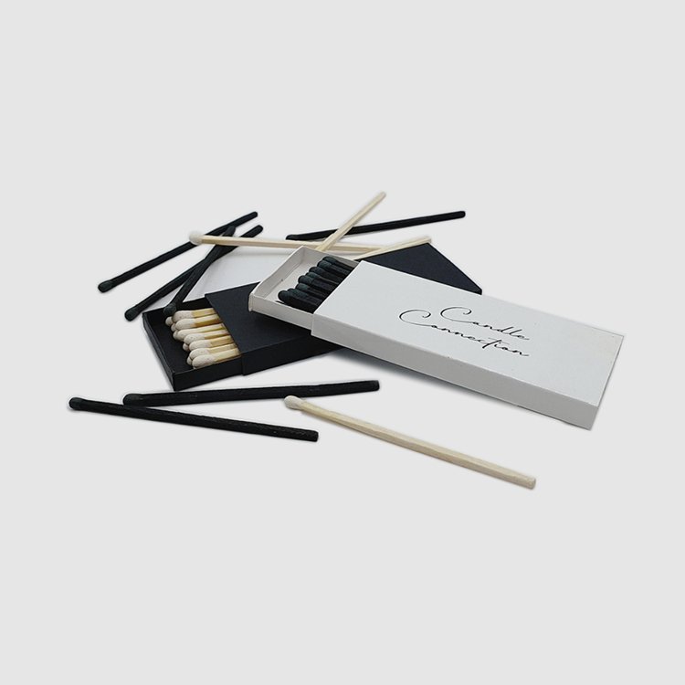 custom black matches for hotel candle long sticks safety bulk black box candle matches